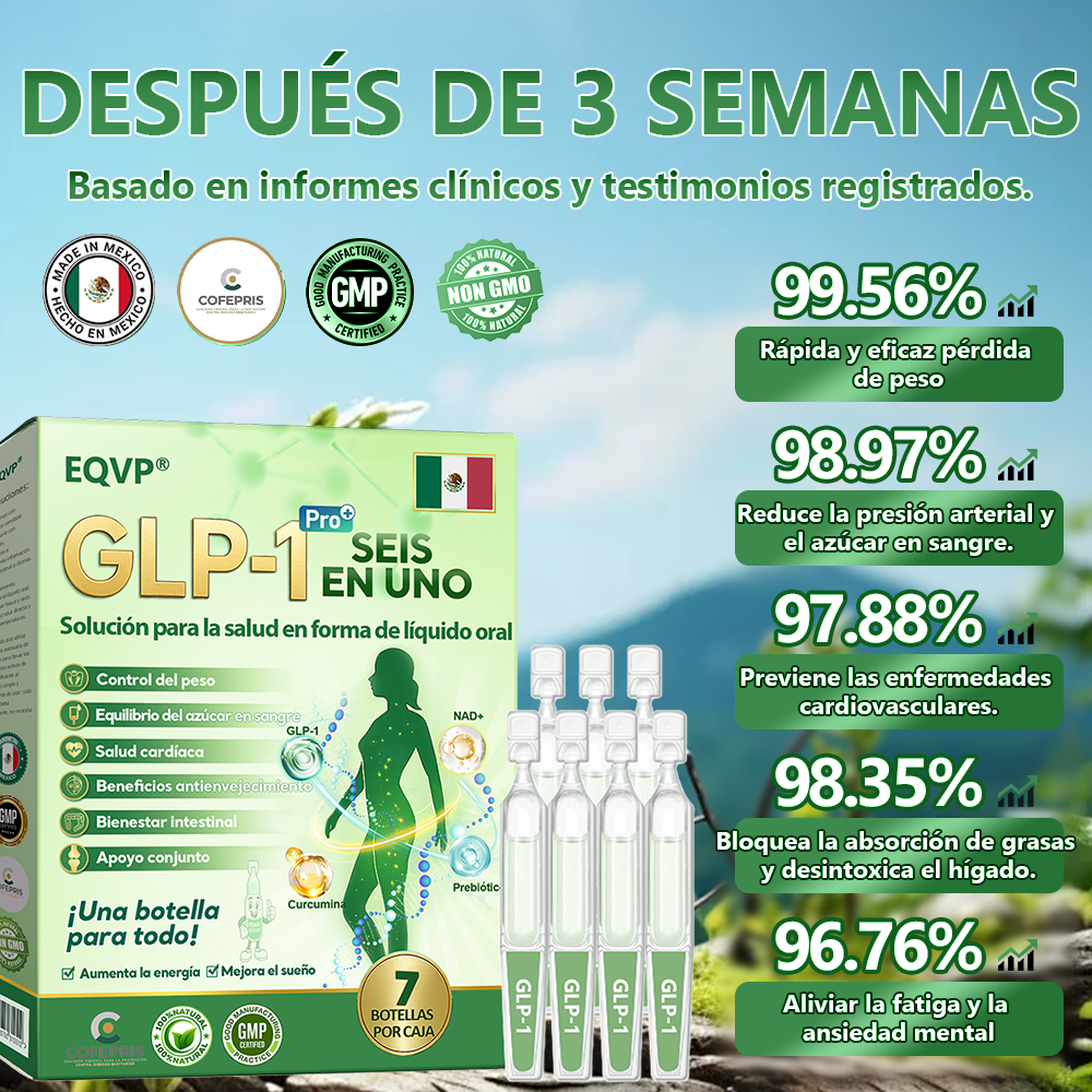 Tienda Oficial | 𝗘𝗤𝗩𝗣® 𝐺𝐿𝑃-𝟏 Solución de Salud Seis-en-Uno en Líquido Oral(Resultados visibles en 7 días)✅ Adecuado para la obesidad, la salud cardiovascular, la diabetes, la salud intestinal, los problemas de articulaciones y mucho más.🧥