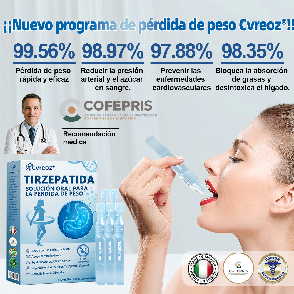 Solución oral al 50 % solo con tus parches! Doble acción para reforzar tu pérdida de peso.
