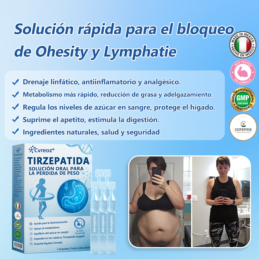 【Promoción del último día: 66 % de descuento🔥】 𝐂𝐯𝐫𝐞𝐨𝐳® 𝐓𝐢𝐫𝐳𝐞𝐩𝐚𝐭𝐢𝐝𝐚 𝐬𝐨𝐥𝐮𝐜𝐢ó𝐧 𝐨𝐫𝐚𝐥 𝐩𝐚𝐫𝐚 𝐥𝐚 𝐩é𝐫𝐝𝐢𝐝𝐚 𝐝𝐞 𝐩𝐞𝐬𝐨 🇲🇽 Efecto visible, sin efectos secundarios, 7 días de efecto, apto para todas las edades🏥