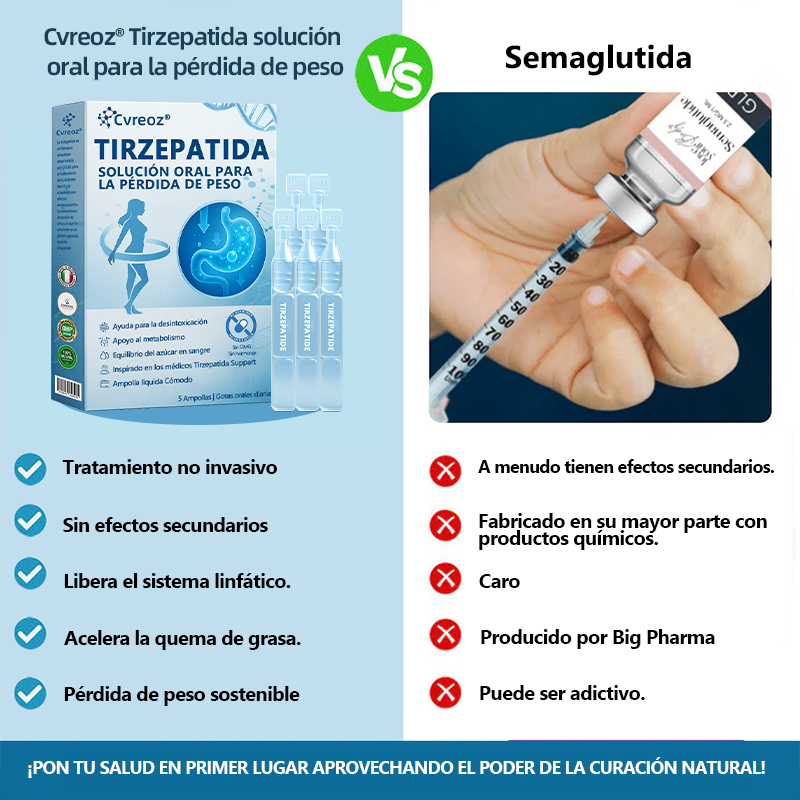 【Promoción del último día: 66 % de descuento🔥】 𝐂𝐯𝐫𝐞𝐨𝐳® 𝐓𝐢𝐫𝐳𝐞𝐩𝐚𝐭𝐢𝐝𝐚 𝐬𝐨𝐥𝐮𝐜𝐢ó𝐧 𝐨𝐫𝐚𝐥 𝐩𝐚𝐫𝐚 𝐥𝐚 𝐩é𝐫𝐝𝐢𝐝𝐚 𝐝𝐞 𝐩𝐞𝐬𝐨 🇲🇽 Efecto visible, sin efectos secundarios, 7 días de efecto, apto para todas las edades🏥