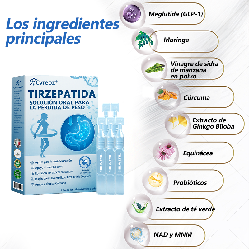【Promoción del último día: 66 % de descuento🔥】 𝐂𝐯𝐫𝐞𝐨𝐳® 𝐓𝐢𝐫𝐳𝐞𝐩𝐚𝐭𝐢𝐝𝐚 𝐬𝐨𝐥𝐮𝐜𝐢ó𝐧 𝐨𝐫𝐚𝐥 𝐩𝐚𝐫𝐚 𝐥𝐚 𝐩é𝐫𝐝𝐢𝐝𝐚 𝐝𝐞 𝐩𝐞𝐬𝐨 🇲🇽 Efecto visible, sin efectos secundarios, 7 días de efecto, apto para todas las edades🏥