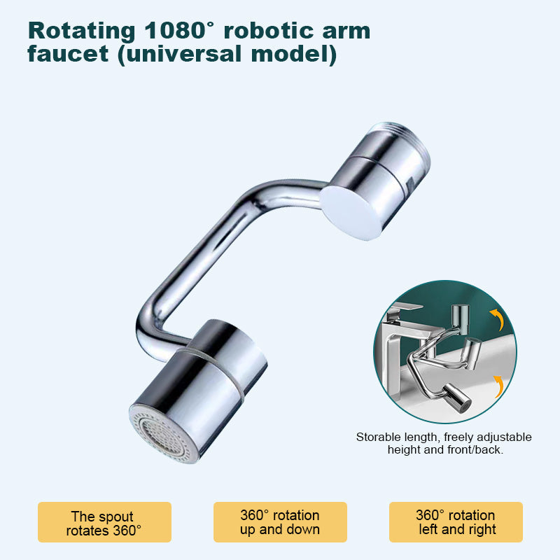 🏆Promoción de último día 49% de descuento🌟🌟Grifo de brazo robótico giratorio Thonesr® de 1080° (modelo universal)--✅La dirección y el caudal de agua se pueden ajustar libremente