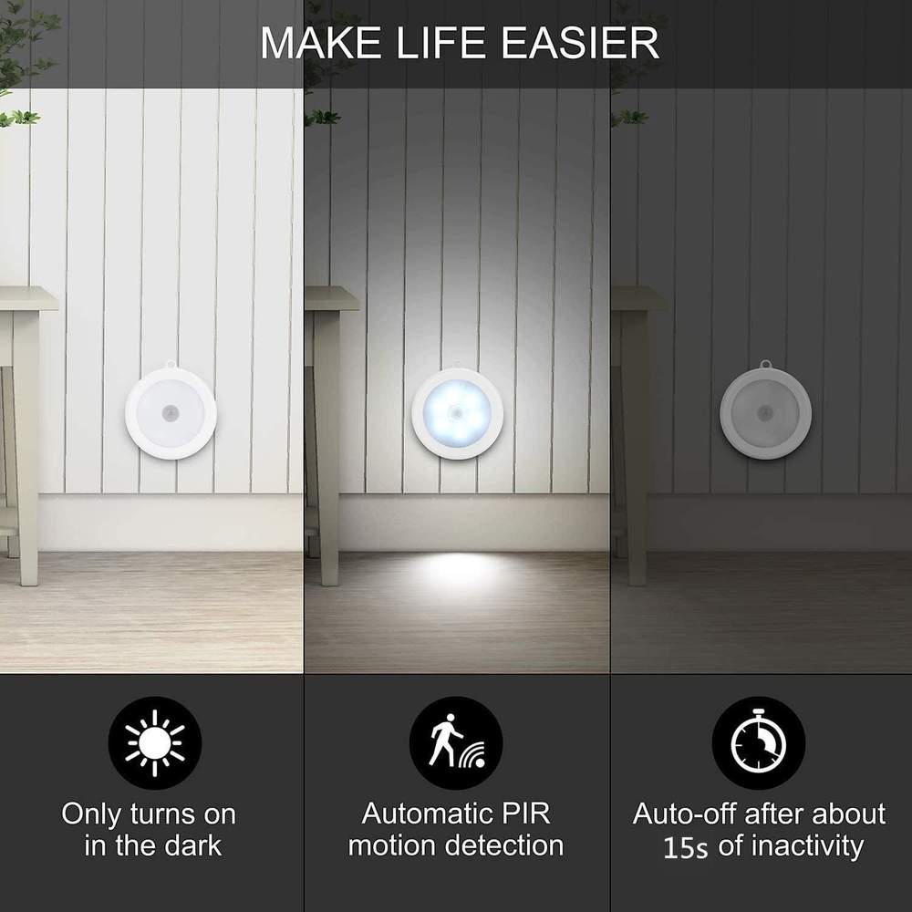 Luces con sensor de movimiento Thonesr® [Iluminación inalámbrica activada por movimiento. Perfectas para pasillos, armarios y escaleras. Diseñadas para mayor comodidad y seguridad]